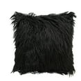 thumbnail image 2 of Fysho 17.71" x 17.71" Modern Black Fluffy Plush, Suede Decorative Pillow Case, 2 of 3