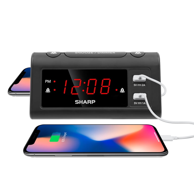 SHARP Dual Alarm Clock with USB Charging Ports photo 6