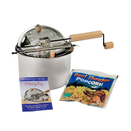 Whirley Pop Stovetop Popcorn Popper with Popping Kit (Stainless Steel) By Wabash Valley Farms Ship from US
