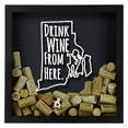 thumbnail image 4 of Torched Rhode Island Wine Cork Shadow Box Wall Mount Decor 13"x13"x3" Gray, 4 of 8
