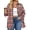 Light Pink, variant on Fantaslook Plus Size Flannel Plaid Shirts for Women Long Sleeve Button Down Shirts Casual Loose Blouses Tops