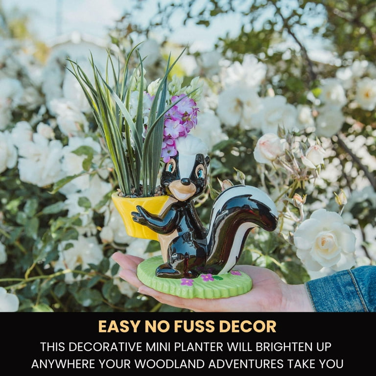 Disney Bambi Flower Skunk 6-Inch Ceramic Planter With Artificial