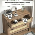 thumbnail image 6 of Eumyviv Mid-Century 3-Drawer Dresser, Rustic Wood Chest for Bedroom Living Room, Oak, 6 of 8