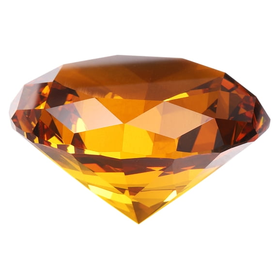 Clear Crystal Diamond Paperweight, 60mm(2.4") Artificial Diamond for Birthday Gift Parties Wedding (Brown)