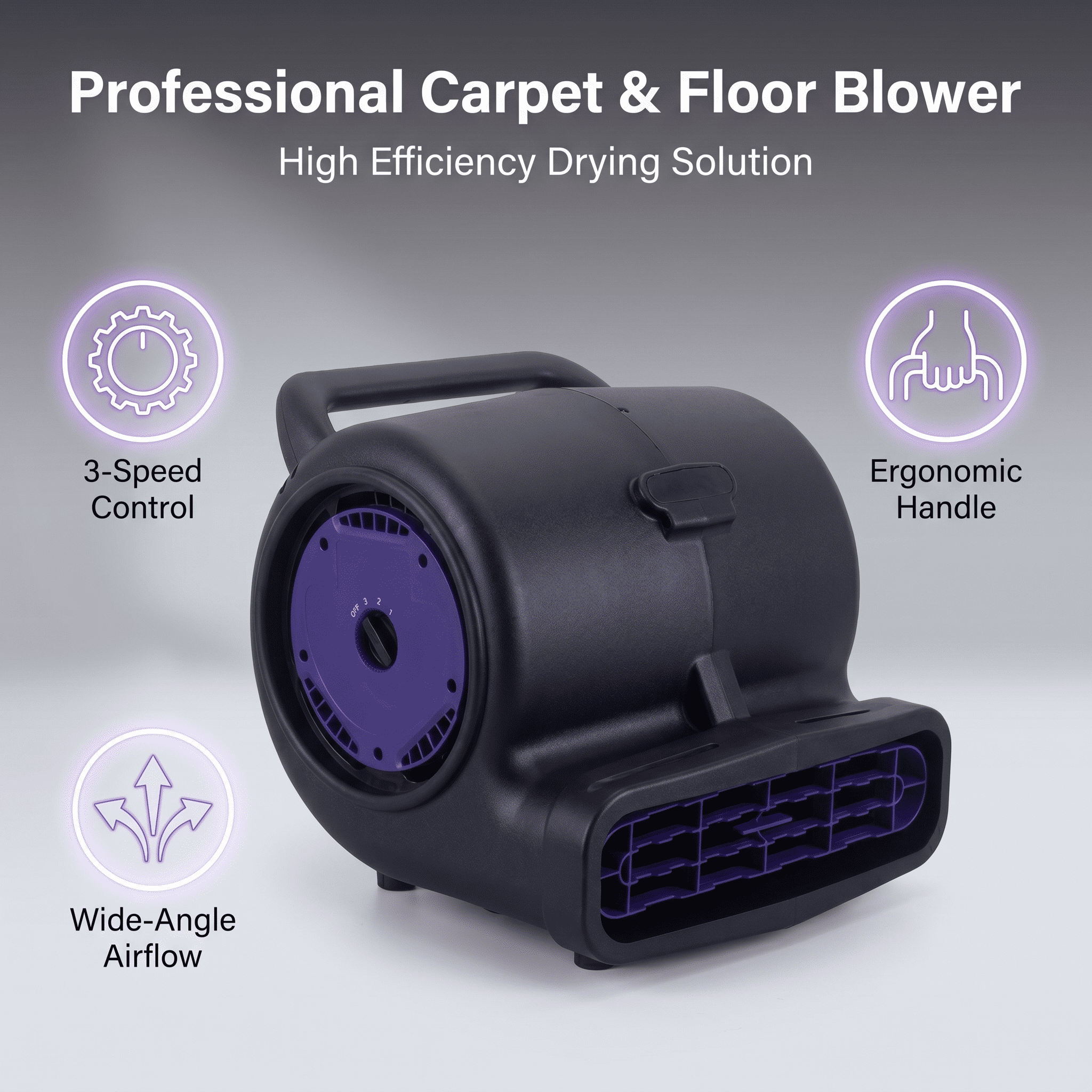 1/2 Hp Air Mover, Heavy-Duty Housing With Carry Handle