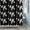 thumbnail image 2 of SUNOLIFE Halloween Ghost Shower Curtain Black Skull Waterproof Fabric Bathroom Curtain 72x78 in, 2 of 4