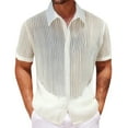 thumbnail image 4 of Camisa de Capa Base Al Aire Libre de Manga Larga de los Hombres de Verano Casual de Color Sólido de Punto con Cuello Abierto, Top de Manga Corta Transpirable, 4 of 5