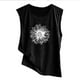 thumbnail image 4 of Gibobby Camiseta sin mangas para mujerO-cuello Girasol ImpresoPartyModa Top Camisas(Negro,CH), 4 of 4