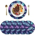thumbnail image 2 of Coolnut Vintage Ethnic Tribal Feather Round Placemat Set of 4, Non-Slip Heat Resistant & Waterproof Plate Pads for Dinner Table Table Placemats, 15.4 in Home Decor Gifts, 2 of 6