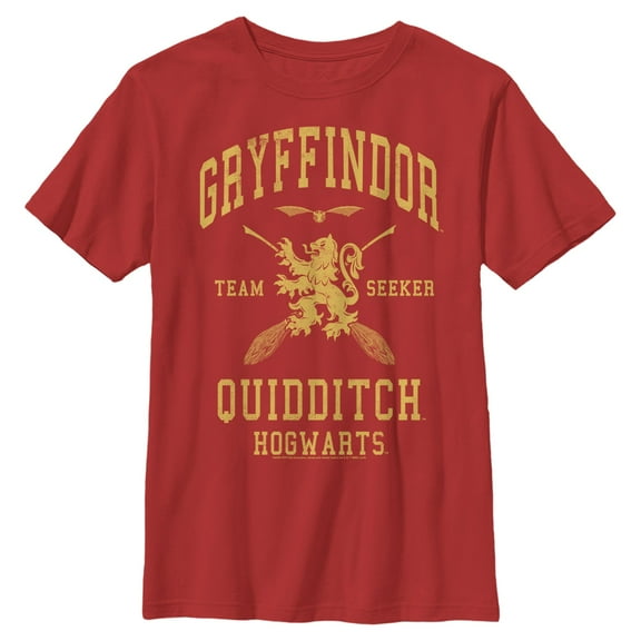 Boys Harry Potter Gryffindor Quidditch Gold Team Seeker T Shirt