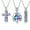 Steel/Rainbow, variant on 3 Pack Cremation Urn Necklace for Ashes for Women Men Heart Lotus Cross Cylinder Cremation Jewelry for Ashes Loved One Memorial Keepsake Pendant