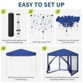 thumbnail image 3 of Luku 10'x10' Instant Pop-Up Canopy Tent with Removable Mosquito Netting & 2 Zipper Doors, Portable Outdoor Shelter for Camping, Backyard, Picnic - Includes Wheeled Carry Bag, 3 of 8