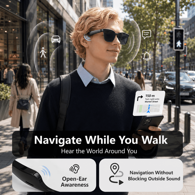 DTIRD Bluetooth Glasses for Men & Women with Open-Ear Speaker photo 3