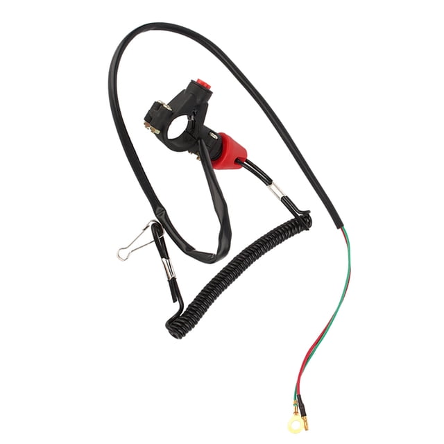 Interruptor de Parada de Motor, Correa de Cable de RetroCeso Impermeable, 12V, Apto Para Vehículos Todo Terreno, Motocicletas, Cortacésped, Barcos, Soporte para Manillar