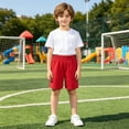 thumbnail image 7 of VBTAPA Boys Girls Cotton Athletic Shorts, Toddler Athletic Basketball Short Pants, Solid Summer Soccer Shorts, Kids School Sports Jogger Shorts Red 12-13 Years, 7 of 7