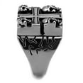 thumbnail image 4 of High polished (no plating) Stainless Steel Ring with Epoxy in Jet for Women Biker Theme Jet Stone Color Style TK2316 Size 11, 4 of 4