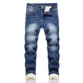 thumbnail image 4 of XEGLSBU Boys Denim Pants Distressed High Street Casual Long Jeans for Tween Comfortable Stretch Trousers Autumn Blue Size 11-12 Years, 4 of 10