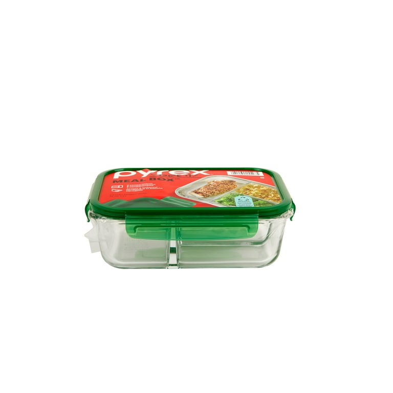 Pyrex MealBox 5.9-Cup Divided Glass Food Storage Container with