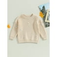 thumbnail image 2 of Bagilaanoe Newborn Baby Girl Knitted Sweater Long Sleeve Flower Pullover 3M 6M 9M 12M 18M 24M Infant Warm Jumpers Tops Fall Loose Knitwear, 2 of 8