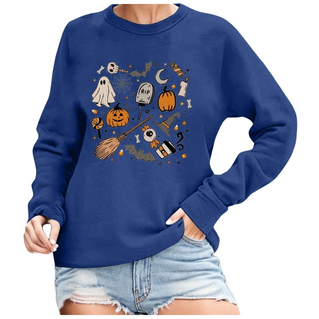 VBARHMQRT Oversized Sweatshirt Ladies' Loose Top Cute Print Hoodie