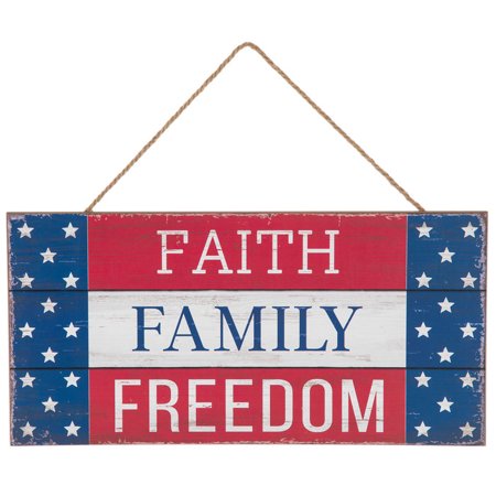 Faith Family Freedom Wood Wall Home Decoration Indoor Outdoor