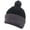 Black/Graphite, variant on Knit Fold Over Pom-Pom Beanie