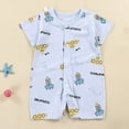 thumbnail image 2 of KPOPLK Baby Boys One-Piece Pajama Summer Short Sleeve Animal Print Romper PJM Bodysuit for Infant Newborn Size 12-18 Months,Sky Blue, 2 of 4