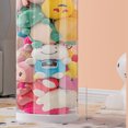 thumbnail image 3 of Stuffed Animal Storage Organizer, Transparent Plush Toy Storage Bucket PET Dustproof Clear Display Easy to Load Cylindrical Doll Case Storage Box with Lid for Kids Room, 3 of 5