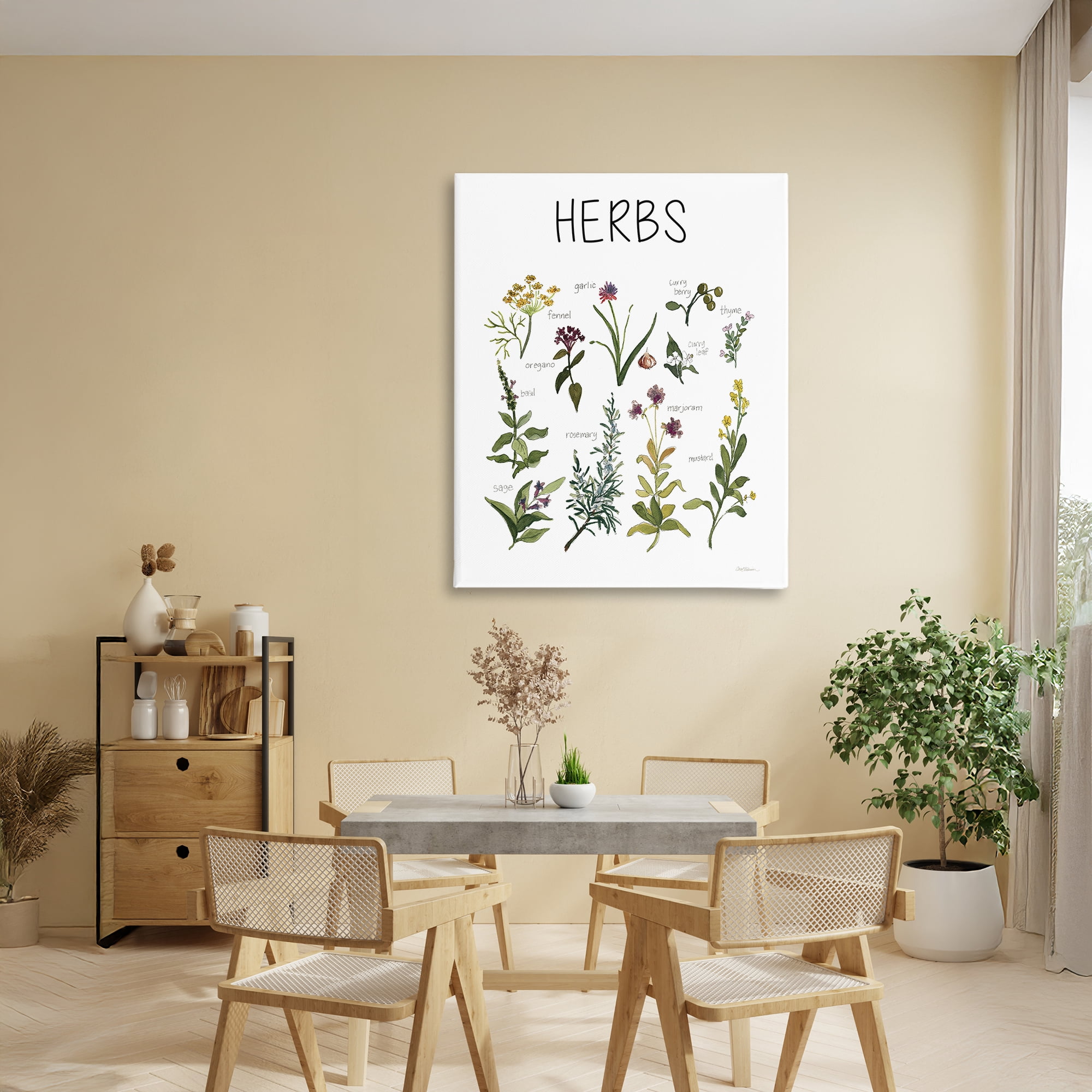 Stupell Industries Herbs Identification Chart Canvas Wall Art, design by Carol Robinson