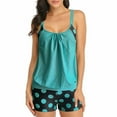 thumbnail image 1 of Two Piece Tankini Swimsuit for Women Strappy Tummy Control Top with Dot Print Bottom Bathing Suits, 1 of 7