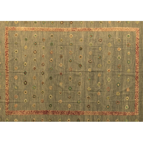 Ahgly Company Indoor Rectangle Abstract Brown Modern Area Rugs, 2' x 5'