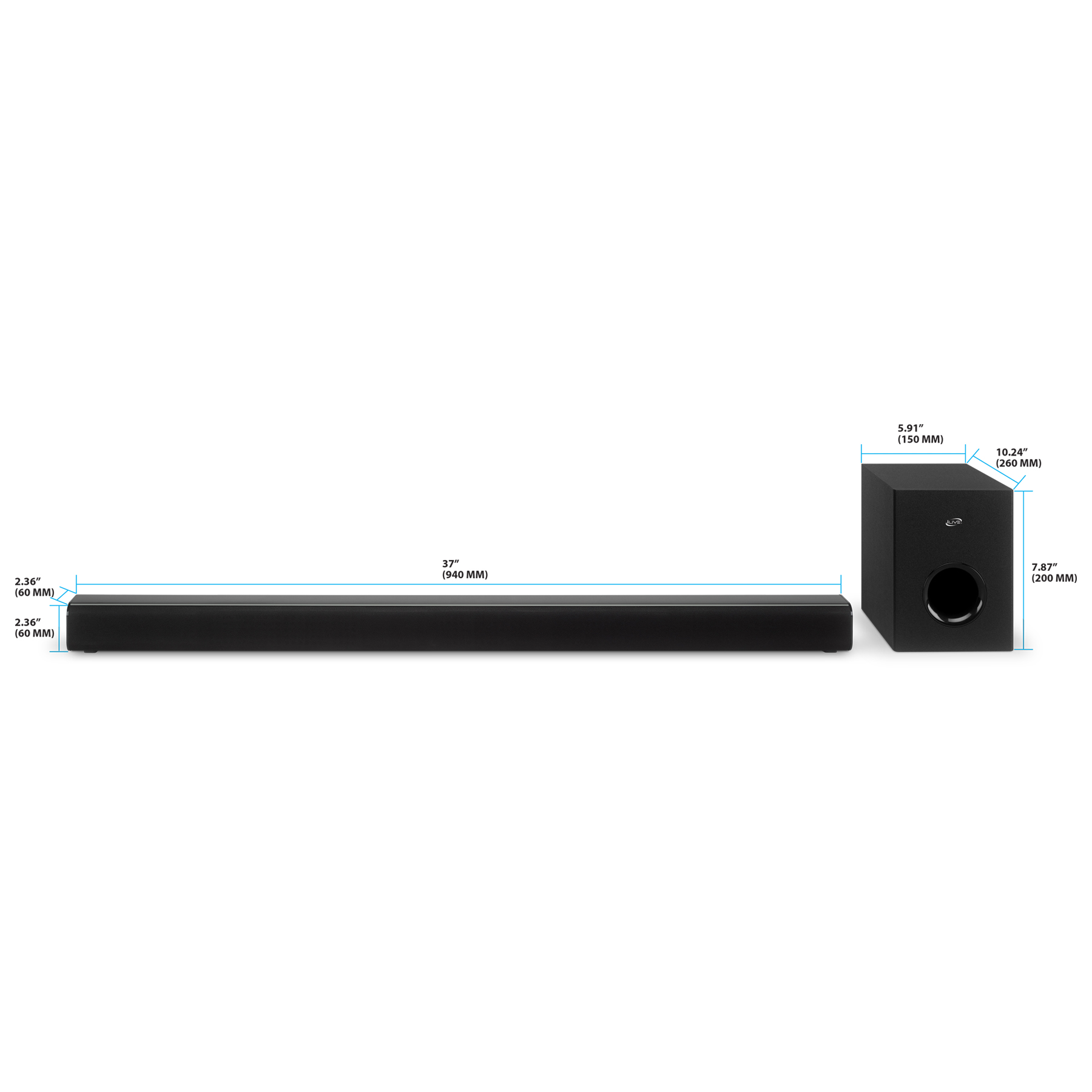 iLive 2.1 37" HD Soundbar and Wireless Subwoofer, ITBSW399B - image 3 of 6