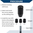thumbnail image 4 of Unique Bargains Universal Gear Shift Knob Resin for Automatic and Manual Transmission Vehicle with 3 Adapter Black 1 Set, 4 of 6