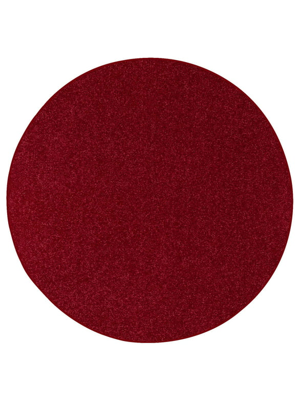 Bright House Solid Color Area Rugs Burgundy - 2' Round