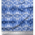 thumbnail image 1 of Soimoi Blue Cotton Cambric Fabric Damask Watercolor Fabric Prints By Yard 56 Inch Wide, 1 of 3