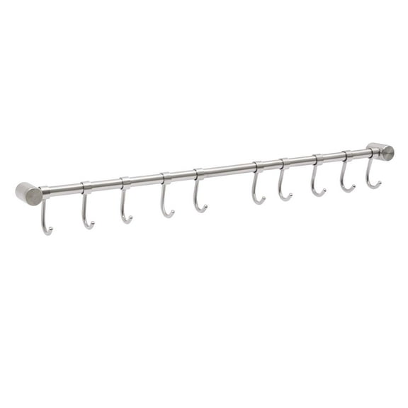 Pot Racks, Wall-Mounted, 304 Stainless Steel, 10 Hooks, 66.14 lbs Capacity, Neat and Space-Saving Kitchen Storage