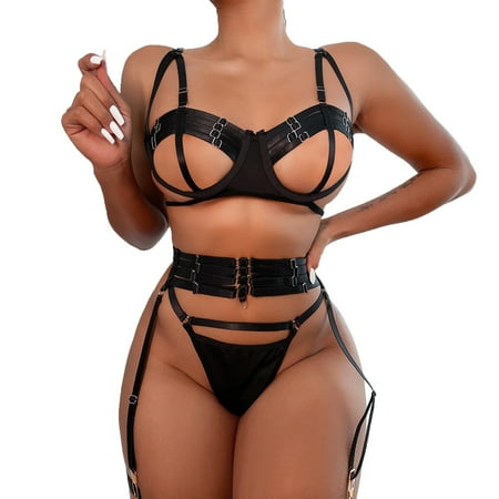 

Women Lace Lingerie Matching 3 Garter Lingerie Piece Lingerie Set