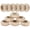 Beige, variant on Set of 12 Handcrafted Napkin Rings - Plastic & Rayon Round Napkin Holders for Dining Table Décor (Royal Blue)