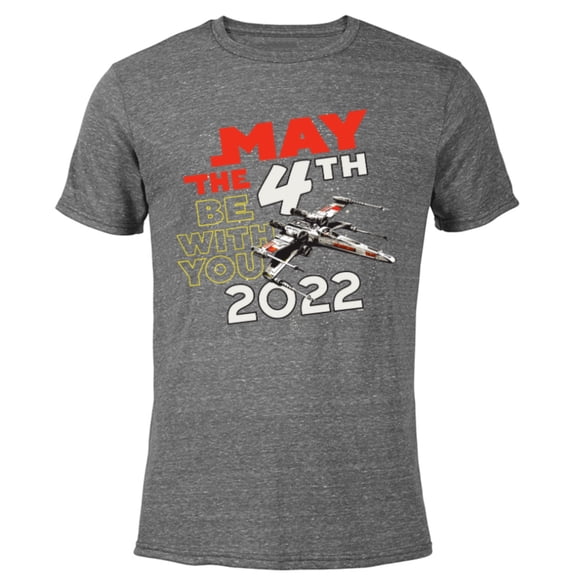 Star Wars May The 4th Be With You 2022 X-Wing Premium - Short Sleeve Blended T-Shirt for Adults - Customized-Dark Heather