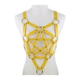 thumbnail image 4 of PU Leather Body Harness Fetish Punk Goth Metal Rivet Belt Strap Pentagram Bra, 4 of 5