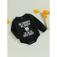 thumbnail image 3 of Blotona Infant Baby Girls Sweatshirts Rompers 6M 12M 18M 24M Newborn Girl Jumpsuit Long Sleeve Round Neck Letter Print Bodysuits Fall Casual Playsuit, 3 of 8