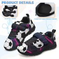 thumbnail image 6 of Uourmeti Soccer Shoes for Boys Size 12.5 Little Kid Cool Non-slip Athletic Shoes Breathable Lightweight Knitted Mesh Running Shoes Kids School Sneakers with Hook and Loops, 6 of 7