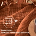 thumbnail image 2 of MY  Cotton Muslin Throw Blanket for Bed, Couch, Knit Woven Gauze Blanket with Tassels, Soft Lightweight Cozy Pre-Washed Breathable Farmhouse Decoration for All-Season (Rust Orange), 2 of 9