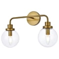 thumbnail image 3 of Hanson 2 lights bath sconce in brass with clear shade, 3 of 3