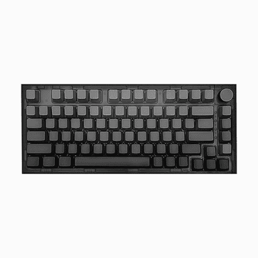 RECCAZR Gasket Mechanical Keyboard, 75% Wireless Hot Swappable Gaming Keyboard with Five-Layer Padding&Knob, Bluetooth/2.4GHz/USB-C, RGB (Transparent black, Light surrounded, Kailh White V2)