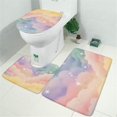 thumbnail image 2 of Soft Cloud Starry Scene Bathroom Rugs Sets 3 Piece,Toilet Cover Set,Absorbent Non Slip Bathroom Mats Sets with U-Shaped Contour Rug Toilet Rug Set, 2 of 5