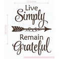 thumbnail image 3 of Live Simply, Remain Grateful Vinyl Inspiration Décor Wall Stickers, 28x23-Inch, Chocolate Brown, 3 of 6