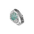 thumbnail image 2 of SUNENAT Abstract Turquoise Marble Stone Men's Analog Wrist Watch with Stainless Steel Band, 2 of 5