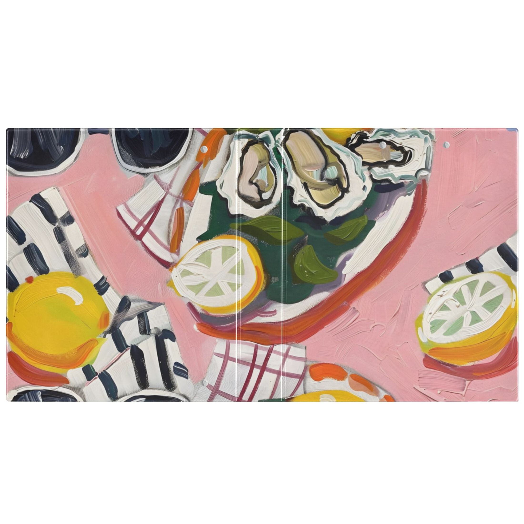 Painting Of Salad 3 Ring Binders 1.5 inch Hardcover File Folders with Interior Pockets A4 Size Organizer for School Office Hospital