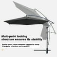 thumbnail image 6 of Devoko 10 Ft Patio Offset Cantilever Umbrella Outdoor Market Hanging Umbrellas with Crank & Cross Base, Black, 6 of 8